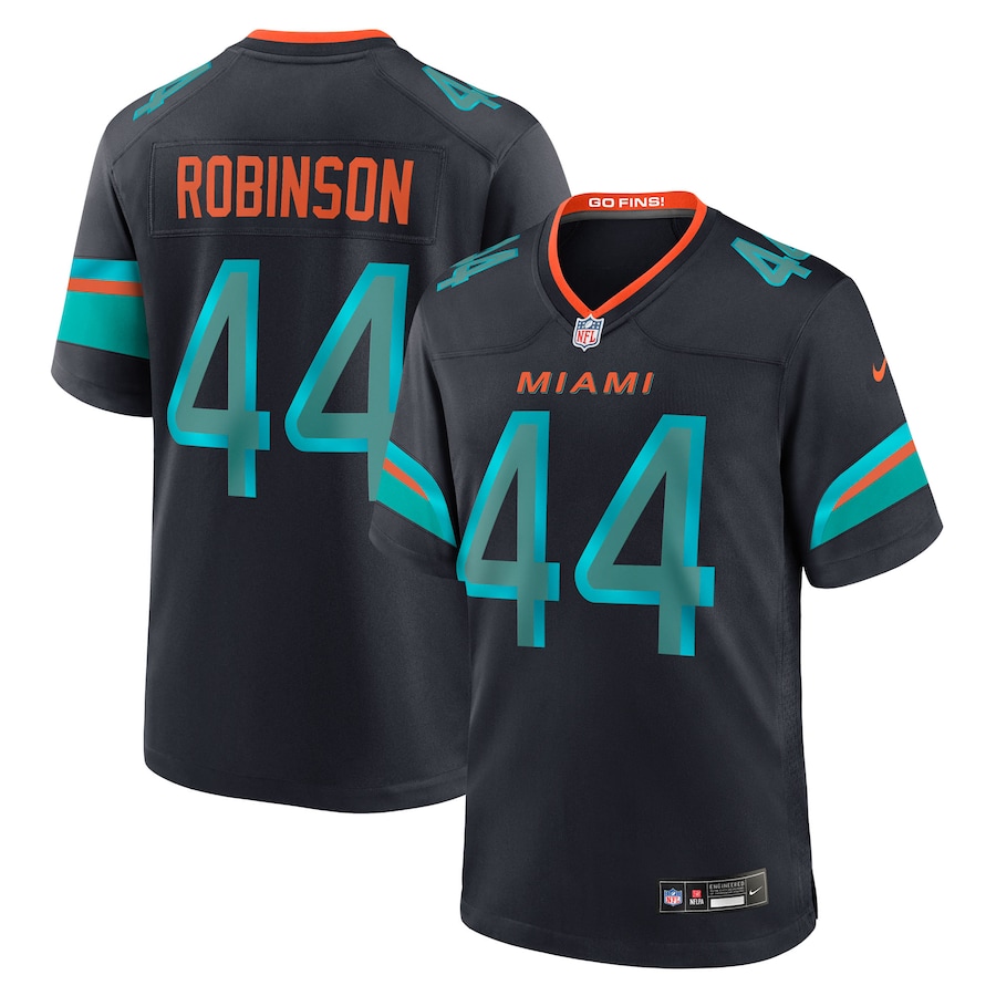 Men Miami Dolphins 44 Robinson Nike 2025 Blue Limited Nike NFL Jersey